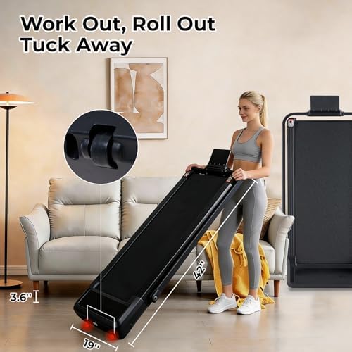Walking Pad Treadmill for Home, Lightweight Walk Machine with Remote Control and LED Display, Portable Treadmill Under Desk for Walking, Jogging, Running - Image 3