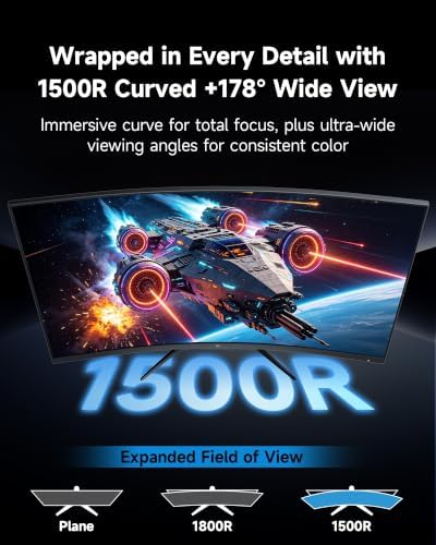 KTC H27S5 27 Inch Curved Gaming Monitor, QHD 2K 200Hz / HD 400Hz Dual Mode - Image 4