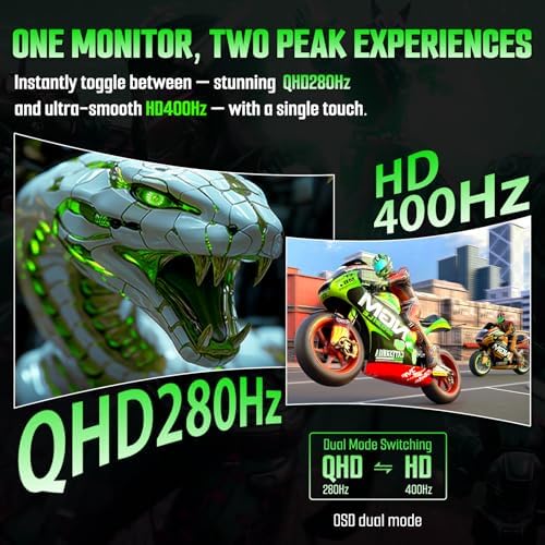SANSUI 27 Inch 280Hz Curved Gaming Monitor,WQHD 280Hz / HD 400Hz Dual Mode, - Image 4