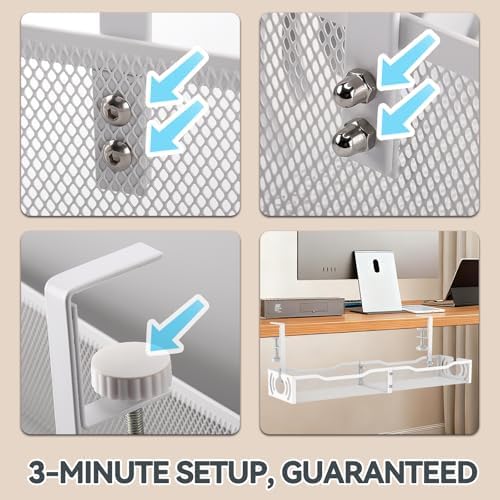 Cable Management, 25.3'' Under Desk Cable Management Tray No Drill - Image 6