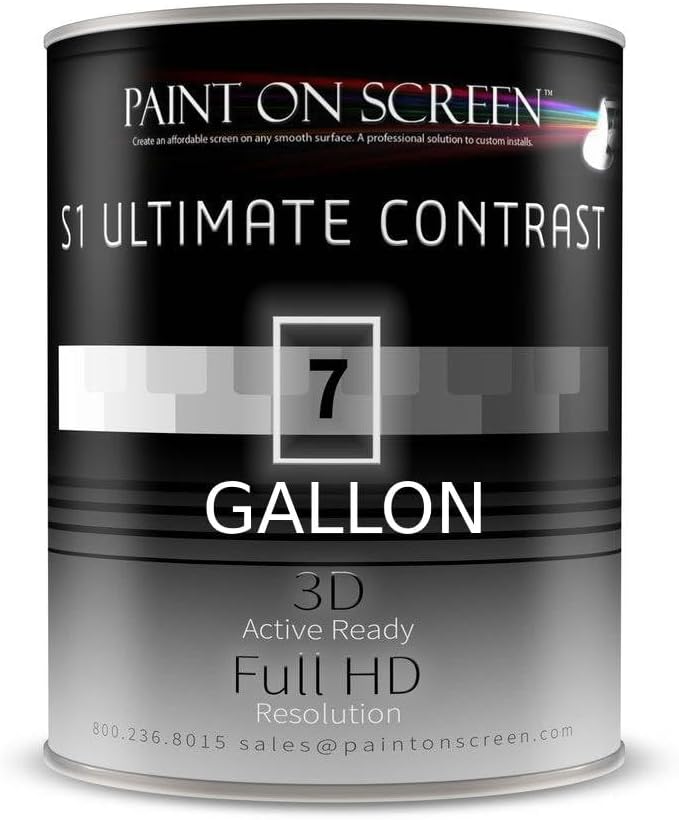 S1 Ultimate Contrast Projector Screen Paint | Single-Coat Projector Screen Paint For Perfect 1080 HD & 4K UHD Clarity | Designed For High-End Home Entertainment Spaces | 1 Gallon by Paint+on+Screen