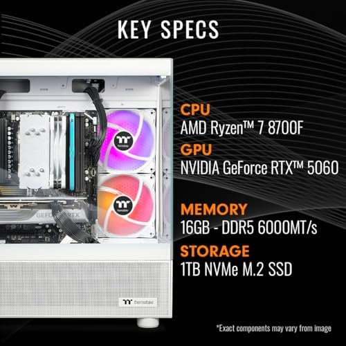 Thermaltake LCGS View 8760S-170 Gaming Desktop (AMD Ryzen™ 7 8700F, ToughRam 16GB DDR5 6000MT/s RGB Memory, NVIDIA GeForce® RTX 5060, 1TB NVMe M.2, WiFi, Windows 11) V17S-B650-560-LCS - Image 2