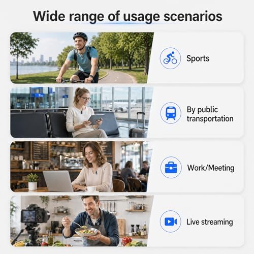 Wireless Headset Wireless Headphones Handsfree Call Wireless Earpiece Noise Cancellation Earbud Earphones Mic Compatible with Cell Phones Car Driver Trucker Business Office (Black Iron) - Image 7