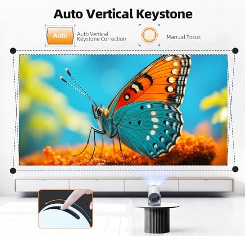 Mini Projector, Portable Projector with Wifi and Bluetooth, Built in Apps - Image 3