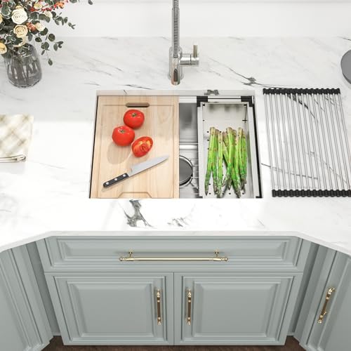 Kichae 23 Undermount Kitchen Sink Stainless Steel 16 Gauge Workstation - Image 2