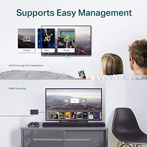 TP-Link 5-Port Gigabit Ethernet Easy Smart Switch| Plug and Play | Desktop | Sturdy Metal w/Shielded Ports | Limited Lifetime Replacement (TL-SG105E), Black… - Image 4