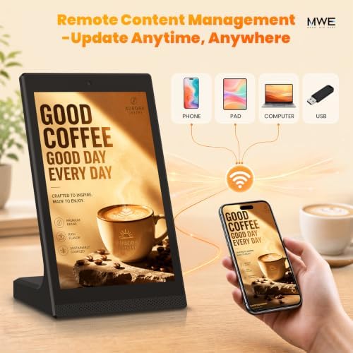 10.1 Inch Android Digital Signage Display, Tabletop Touchscreen Kiosk, Countertop Digital Menu Board with WiFi USB, Desktop Advertising Screen for Restaurants, Retail, Reception - Image 3