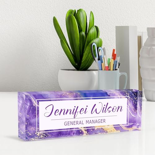 Custom Acrylic Name Plate for Office, Personalized Desk Decor for Women & Men, Employee Appreciation Gifts for Boss, Manager, Teacher, Nurse - Image 3