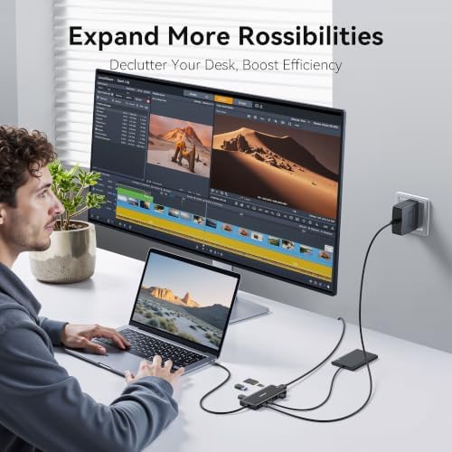 USB C Hub Multiport Adapter for MacBook, 9 in 1 Accessorie Mac USB C Dongle - Image 3