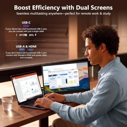 ForHelp 18.5 Inch 100Hz Portable Display, 1920x1080 16:9 FHD Monitor with Built-in Stand and Speakers, Compatible with Laptop, Mobile Phone and Game Consoles - Image 5