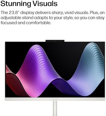 HP OmniStudio 23.8 inch All-in-One Desktop PC, FHD Display, AMD Ryzen 5 40, 8 GB RAM, 512 GB SSD, AMD Radeon Graphics, Windows 11 Home, Cotton White, 24-cv0002 (2026) - Image 3