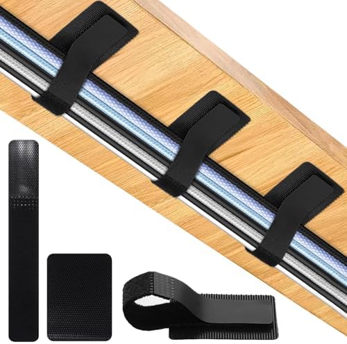40 Set Cable Management Under Desk, Hook and Loop Cable Ties by Unknown