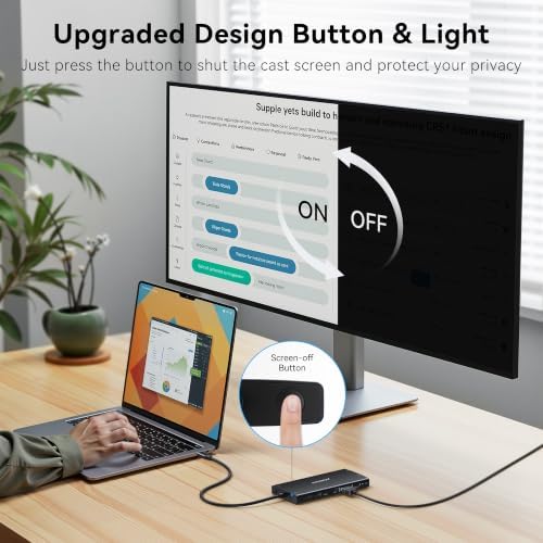 Docking Station Dual Monitor, 15 in 1 USB C Docking Station 3 Monitors - Image 5