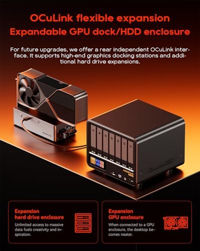 AOOSTAR WTR MAX 11 Bays NAS Mini PC, AMD R7 PRO 8845HS NO RAM NO SSD Mini Computers, 6 * 2.5/3.5 Inch SATA HDD+5*M.2 2280 SSD, 2 * 10GbE, 2 * 2.5GbE, OCuLink, 4K HDMI - Image 7