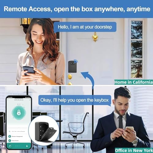 WiFi Fingerprint Smart Key Lock Box for Outside, Remote Access Wireless Key Box Operate on iOS/Android APP with Gateway, Large Capacity Bluetooth Safe Box - Image 3