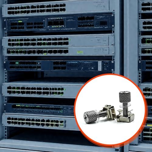 25Pack Tool-Free Hand‑Twist Rack Screws & 19" Square-Hole Cage Nuts Combo - No-Tool Server Rack Mount Hardware with Soft Washers, Carbon Steel for Server/A/V Cabinets,Network Racks (M5) - Image 7