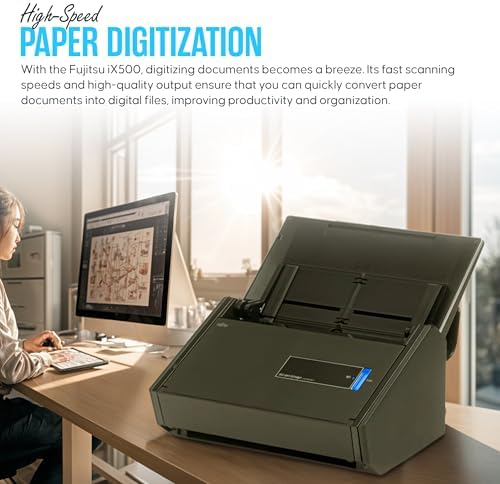 IX500 Fujitsu ScanSnap Duplex Document & Receipt Scanner, Mac/PC, USB 3.0 - Image 6