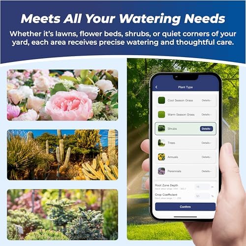 Outdoor Smart Sprinkler Controller 4 Zone, WiFi Automatic Irrigation Timer, Easy-Use App, Flexible Programs, Save Water via Rain, Wind&Freeze Skip, Quick Install, with Alexa - Image 4