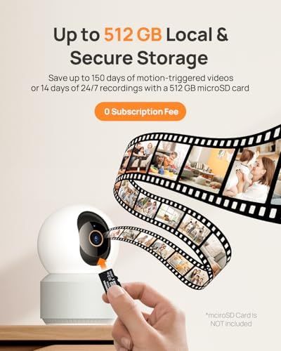 Anona 4K UHD Indoor Camera, Pet/Dog/Baby Security Camera with Phone App, 360°Pan-Tilt, 5G/2.4G Dual-Band Wi-Fi 6, Auto-Tracking, Person/Pet/Baby Crying Detection, Privacy Mode, Two-Way Audio, 2 Pack - Image 6
