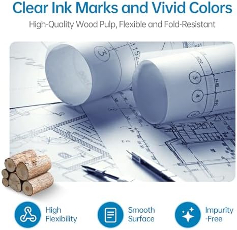 wide format, Inkjet Printer Paper 36 Inch x 150 ft 4 Roll, 2 Inch Core CAD Bond Rolls, 95 Bright, 30lb Plotter Paper for Wide Format Printer - Image 5