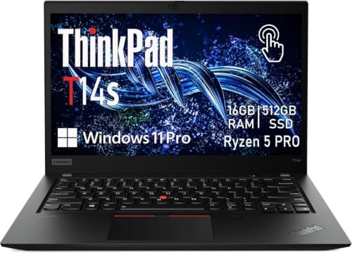 Lenovo ThinkPad T14s Gen 1 14" FHD Touchscreen Business Laptop, Intel Core i5-10310, 16GB DDR4 RAM, 512GB SSD, Fingerprint Reader, Backlit Keyboard,Thunderbolt 3, Windows 11 Pro (Renewed) by Amazon+Renewed