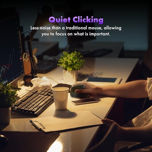 J-Tech Digital Wireless Mouse, Vertical Ergonomic Mouse with 2.4G Wireless & Bluetooth for 3 Multi-Device Function, Adjustable DPI Modes, Compatible with PC, Mac, Laptop - Black - Image 6