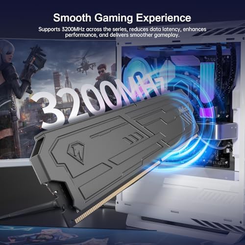 Netac DDR4 DRAM 16GB Kit (2x8GB) 3200MHz XMP 2.0 Dual Channel RAM CL16 (PC4-25600) 1.35V 288-Pin Upgraded Aluminum Heat Sink Ideal for Gaming Computer Upgrade - Shadow III Series Black - Image 4