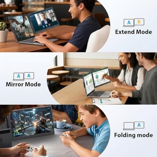 Leudaich Laptop Screen Extender, 14" FHD 1080P IPS Laptop Monitor Extender Dual Screen, Portable Monitor for Laptops 13-16" with USB-C/HDMI Port, Plug & Play for Windows/Mac/Android - Image 5