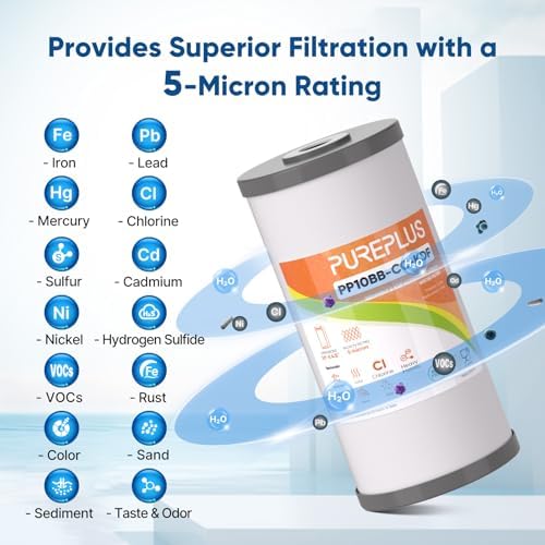 PUREPLUS 10" x 4.5" Whole House Heavy Metal Reduction Water Filter,2 PACK - Image 4