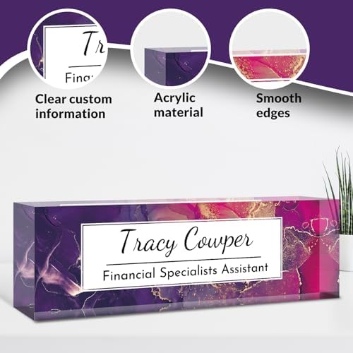 Desk Name Plate Personalized, Custom Name Plate for Desk, Acrylic Desktop Accessories, Office Gift & Decor for Women Men, Teacher Nurse Boss Employee Appreciation Gifts - Image 6