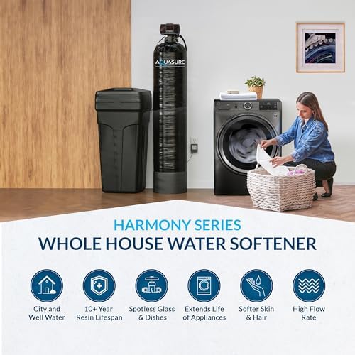 Aquasure Harmony Series Water Softener Plus Iron Removal w/Aquatrol Digital Control Head and Premium Grade Fine Mesh Resin (32,000 Grains) - Image 2