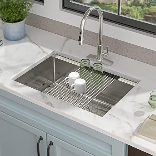 27 Undermount Kitchen Sink - Fulorni 27"x19" Kitchen Sink Ledge Workstation Under Counter 16 Gauge 304 Stainless Steel Single Bowl Basin - Image 3
