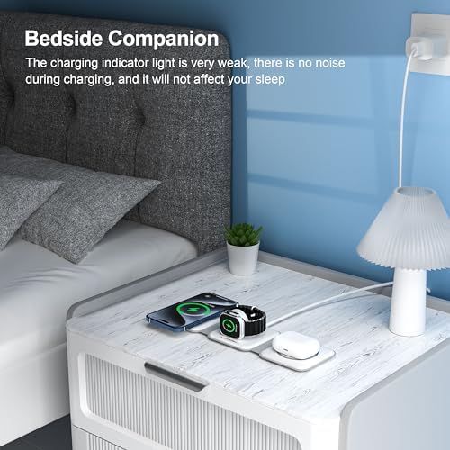 3 in 1 Charging Station for Multple Devices,Foldable 3 in 1 Wireless Charger for Travel,NANO Wireless Charging Station for iPhone17 16 15 14 13 12 Pro Max/Watch 10 9 8 7 6 5 4 3 Ultra/AirPod Pro - Image 6