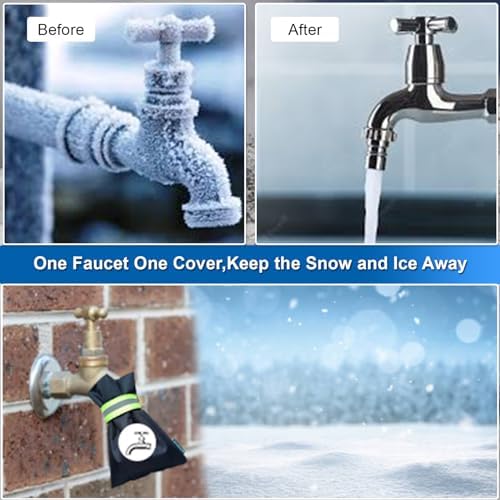 The Original Pipe Insulation Cover (5˚F) Winter Pipe Insulation (UV-Coated),Pump Cover, Sprinkler Irrigation Valve Cover, Backflow Preventer Freeze Protection (Faucet Covers (Cotton)) - 1 Pair - Image 4