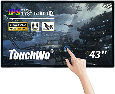 43 inch Interactive Touchscreen Monitor, Smart Board with 16:9 Display 1080P, Android 12 Touchscreen Electronic Whiteboard for Office and Classroom, RAM 4G & ROM 64G by TouchWo