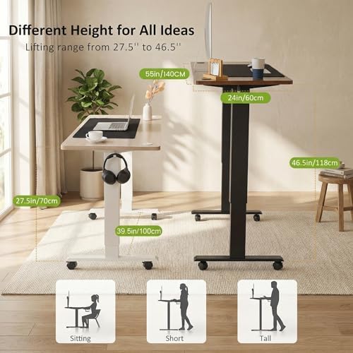 farexon 55x24In Electric Adjustable Standing Desk with Mouse Pad, Oak Gray - Image 6