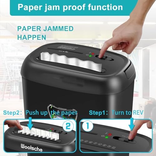 14 Sheet Cross Cut Paper Shredder, Heavy Duty Home Office Shredder with 6.6 Gallon Basket, P-4 Security Level, Jam Proof Design for Home and Office - Image 4