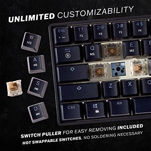 HK GAMING GK61 Mechanical Gaming Keyboard - 61 Keys Multi Color RGB Illuminated LED Backlit Wired Programmable for PC/Mac Gamer Tactile (Gateron Optical Brown) - Image 3