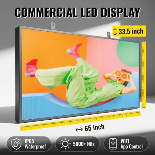 YWD P5 Programmable LED Sign 65"x33.5" Scrolling Message LED Display Board - Image 4