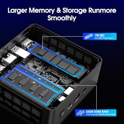 Intel NUC 11 NUC11PAHi7 Panther Canyon Mini PC, i7-1165G7, 32GB RAM, 1TB SSD, Mini Computers Windows 11 Pro for Business Home Office, Support 8K/WiFi 6/4K Quad Display/Bluetooth 5/Thunderbolt 3 - Image 5
