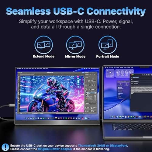 VisionOwl Portable Monitor 16 Inch 2.5K QHD 144Hz 16:10 Second Screen, USB-C HDMI HDR Travel Monitor for Laptop PC MacBook PS5 Xbox, VESA Mountable, with Speakers, Built-in Kickstand - Image 5