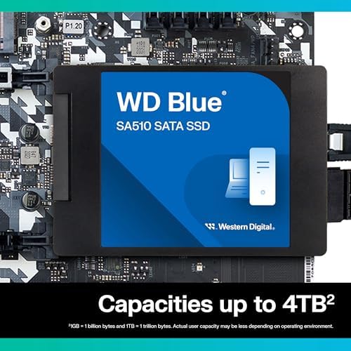 Western Digital 4TB WD Blue SA510 Internal Solid State Drive SSD - SATA III 6 Gb/s, 2.5"/7mm, Up to 560 MB/s - WDS400T3B0A - Image 3