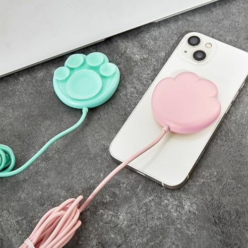 Blue Cat Paw Wireless Charger - 15W Fast Charging Pad for iPhone & Android, Cool Tech Gift for Cat Boys, Best Buds & Teens (Modern Design) (No AC Adapter) (Light Blue) - Image 6