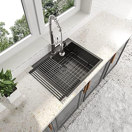 28 Inch Black Drop In 16 Gauge Stainless Steel Kitchen Sink - Image 2