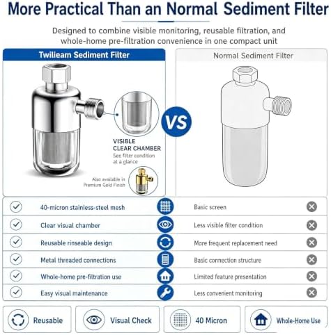 40‑Micron Stainless‑Steel Whole House Water Filter, Spin Down Sediment - Image 7