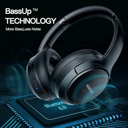 RUNOLIM Active Noise Cancelling Headphones, Wireless Bluetooth Over Ear - Image 6
