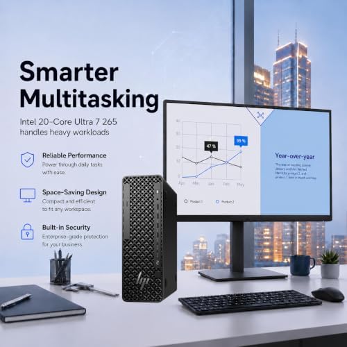 HP Z2 SFF G1i Workstation Desktop (Intel Ultra 7 265, NVIDIA RTX A1000 8GB, 64GB DDR5, 2TB SSD), Business Small Form Factor, Support 8K Display, for Engineer, Designer, 2X DisplayPort, Win 11 Pro - Image 2