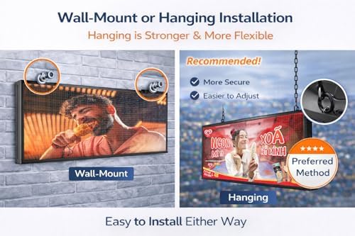 P5 Outdoor LED Advertising Sign 39"x14" Full Color Programmable Digital Display, Scrolling Message Board with WiFi & USB Control, Aluminum Frame for Storefront Business Promotion - Image 3