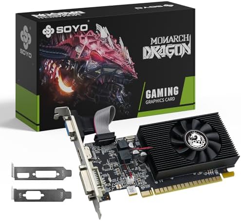 SOYO GeForce GT 740 4GB DDR3 Low Profile Graphics Card, 128-Bit 384SP HDMI/VGA/DVI-D Port Triple Output, SFF Half-Height Video Card for Slim Desktop PCs, Supports Windows 11/10/8/7 by SOYOOffcial
