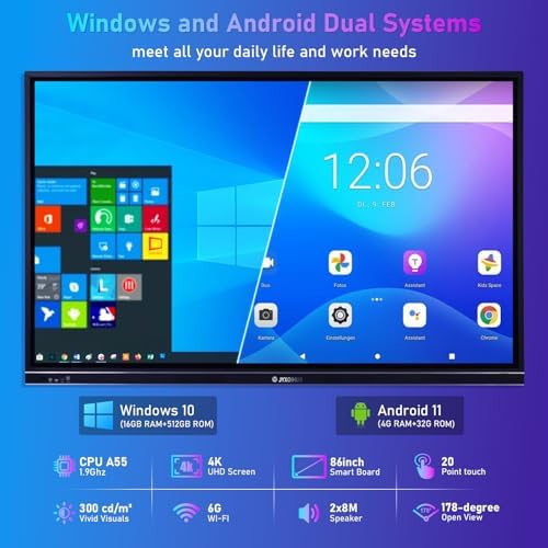 Smart Board,Digital Electronic Whiteboard and Smartboard for Classroom, Screen Mirroring for Live Streaming, Digital Signage Displays and Player for Advertising(Board Only) (86 Inch) - Image 3